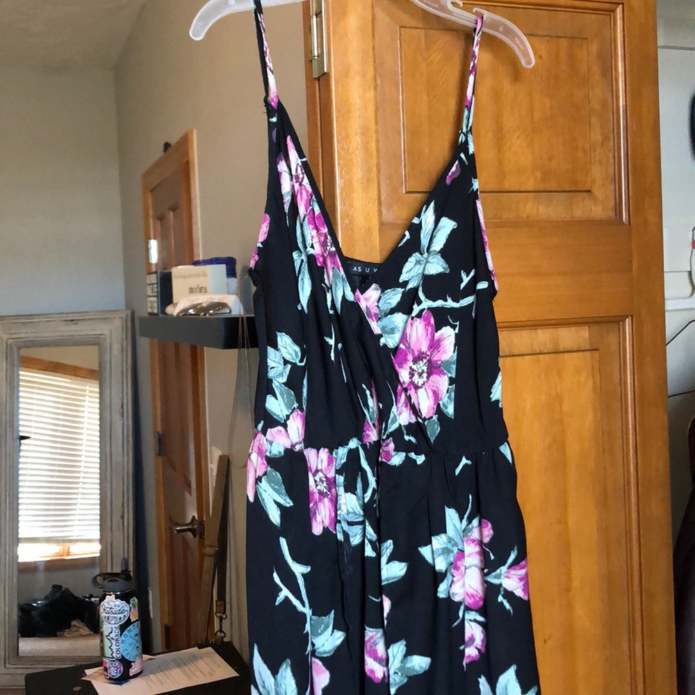 floral romper with train